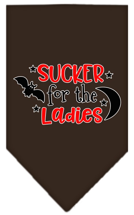 Sucker for the Ladies Screen Print Bandana Cocoa Small